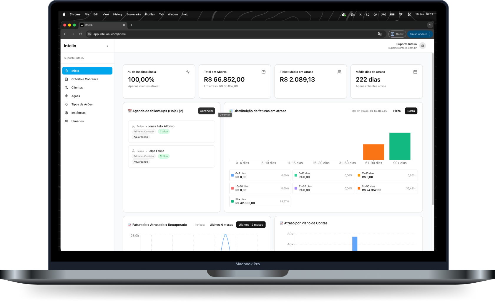 screenshot do dashboard e dispositivos